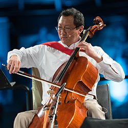 Prof. Santa J. Ono playing the cello
